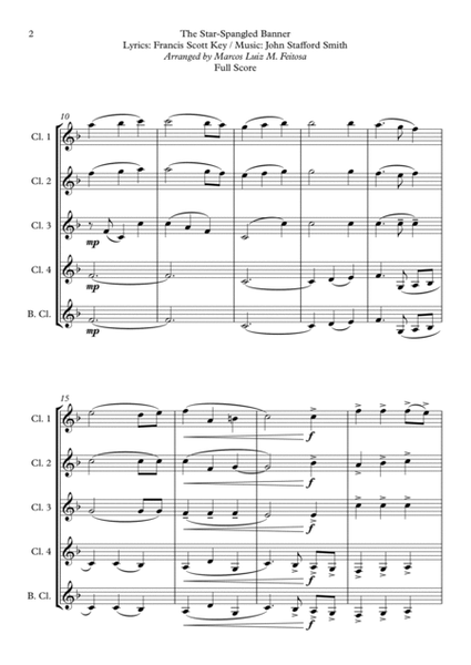The Star-Spangled Banner (American Anthem) - Clarinet Quintet image number null