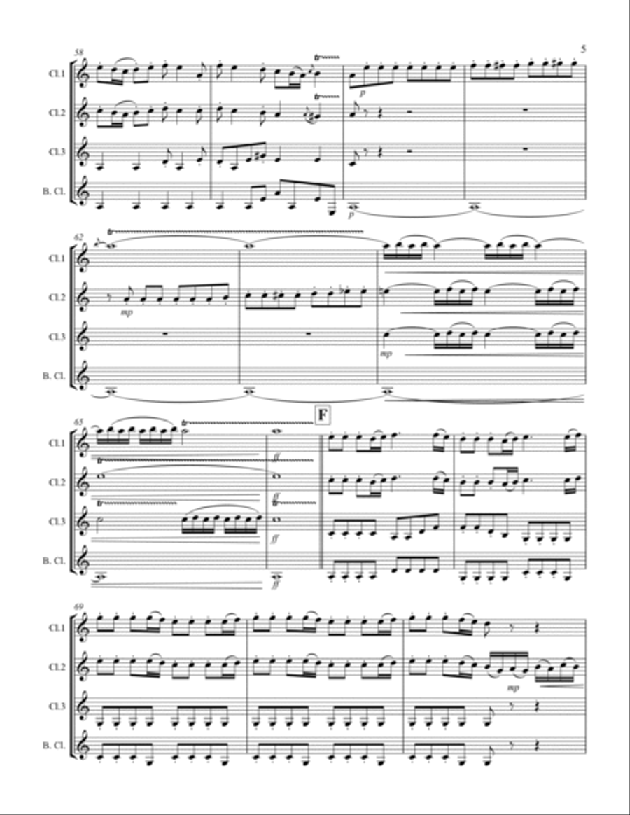 The Four Seasons - La Primavera (for Clarinet Quartet) Clarinet Quartet scores gallery preview page 6
