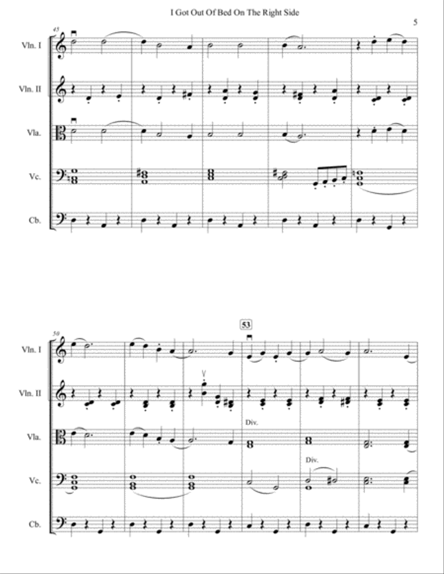 I Got Out Of Bed On The Right Side String Orchestra scores gallery preview page 6