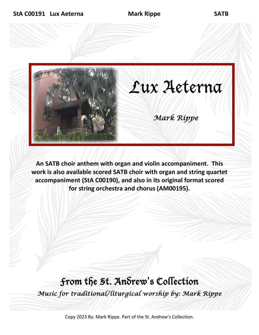 Lux Aeterna (StA C00191) Lux Aeterna (StA C00191) 4-Part scores gallery preview page 1