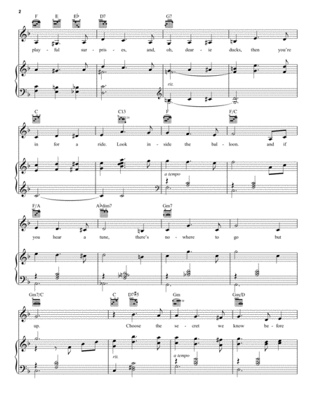 Nowhere To Go But Up (from Mary Poppins Returns) Piano, Vocal, Guitar - Digital Sheet Music