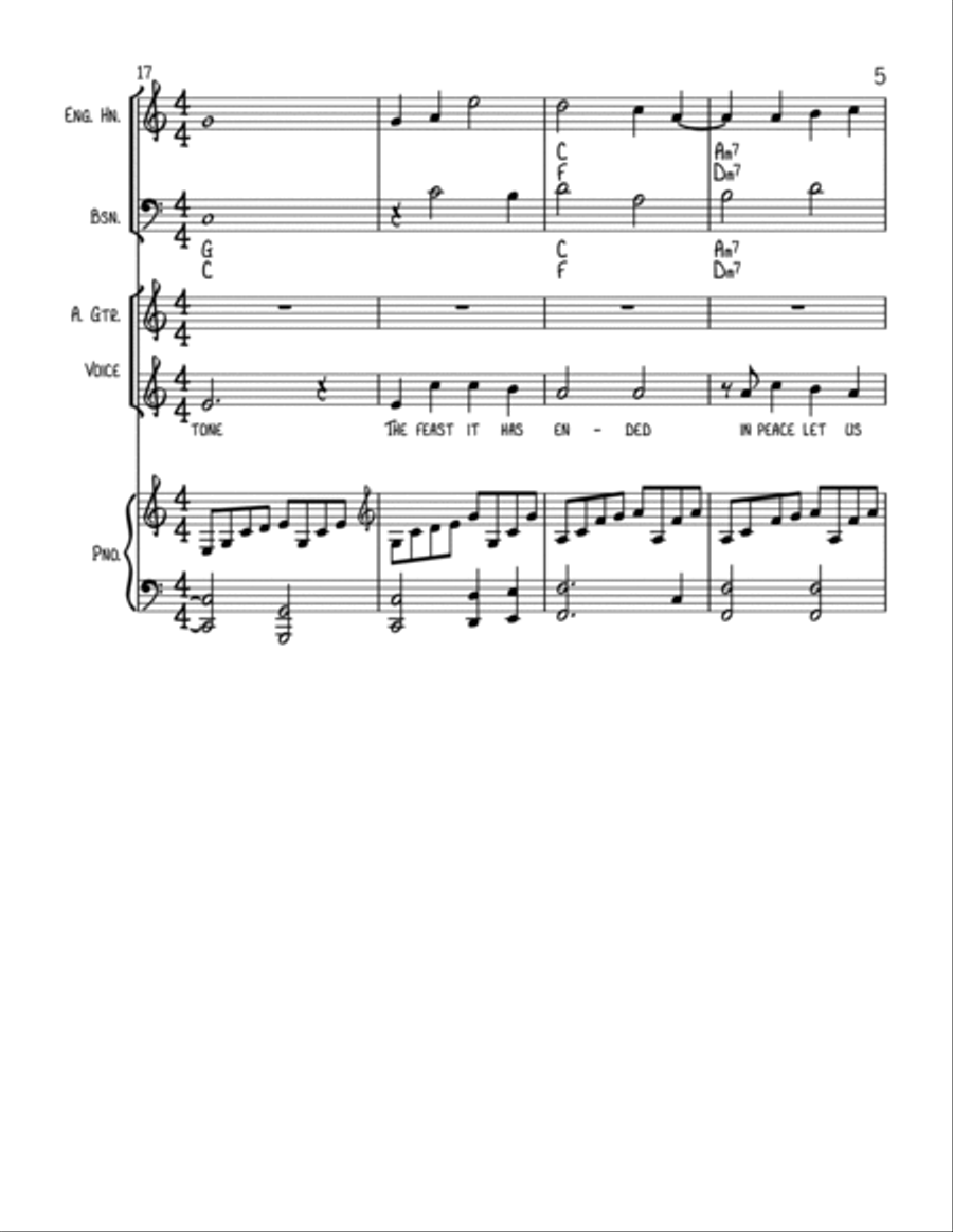 Come To My Table Piano, Vocal, Guitar scores gallery preview page 5