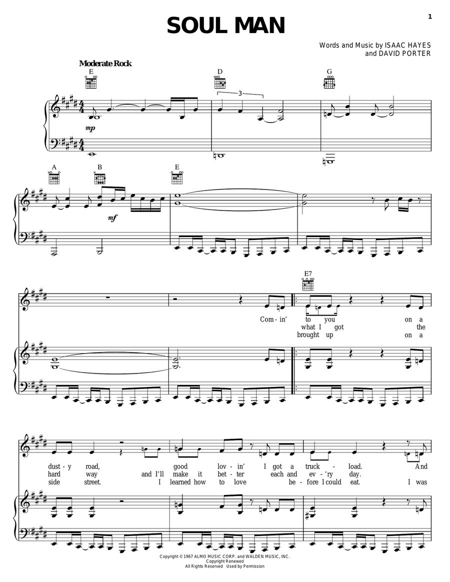 Soul Man Acoustic Guitar scores gallery preview page 1