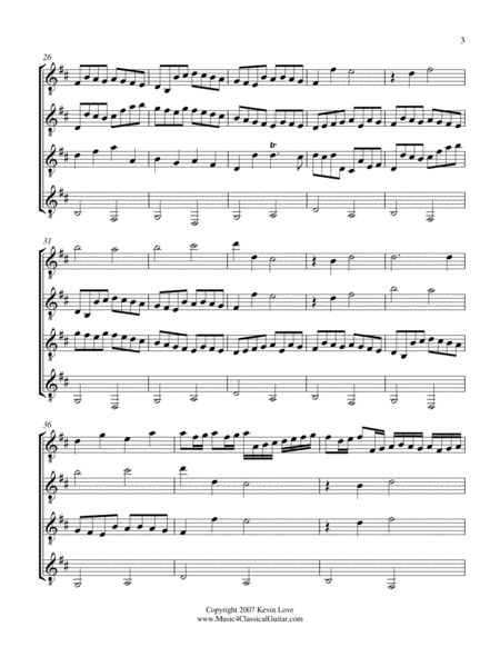 Canon in D (Guitar Quartet) - Score and Parts image number null