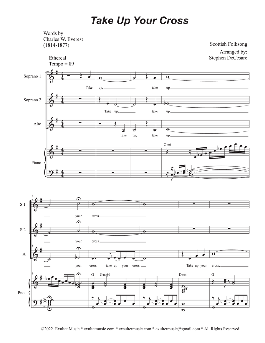 Take Up Your Cross (Vocal Trio - (SSA)