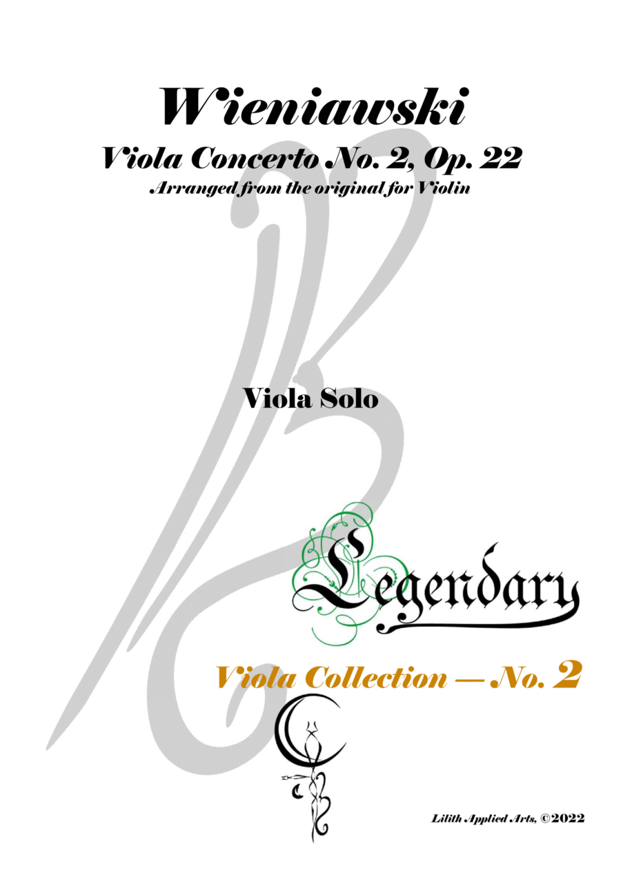 Wieniawski - Viola Concerto No. 2, Op. 22 - Legendary Viola Collecton - No. 2 Viola Solo scores gallery preview page 1