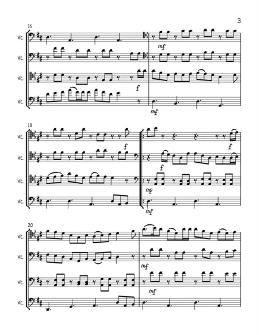 Fairytale Of New York Cello scores gallery preview page 3
