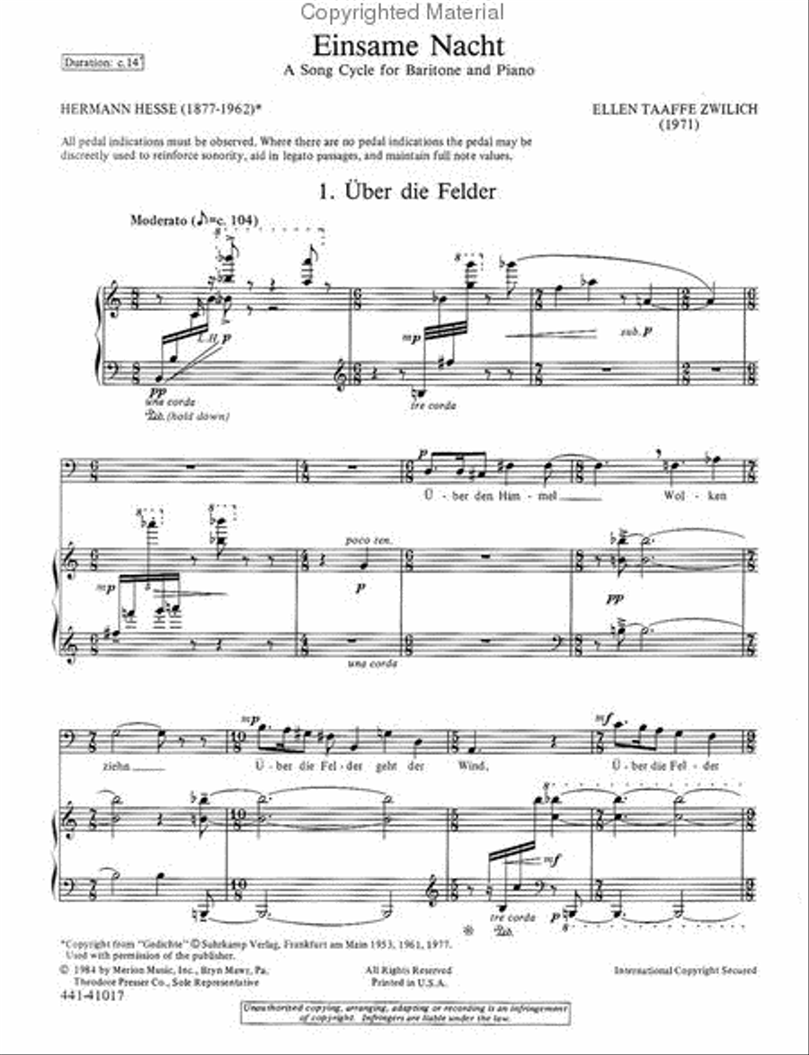 Einsame Nacht Chamber Music scores gallery preview page 2