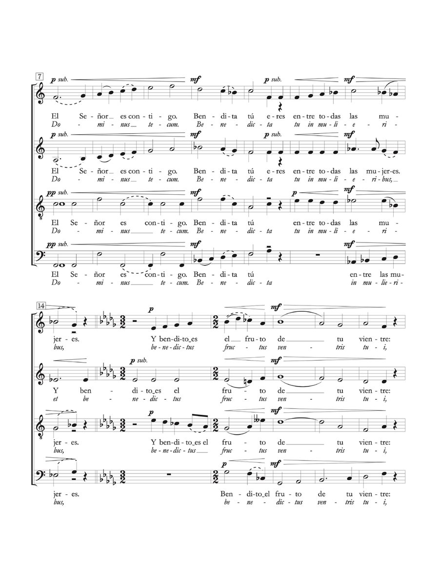 Dios te salve, María (Ave Maria) 4-Part scores gallery preview page 2
