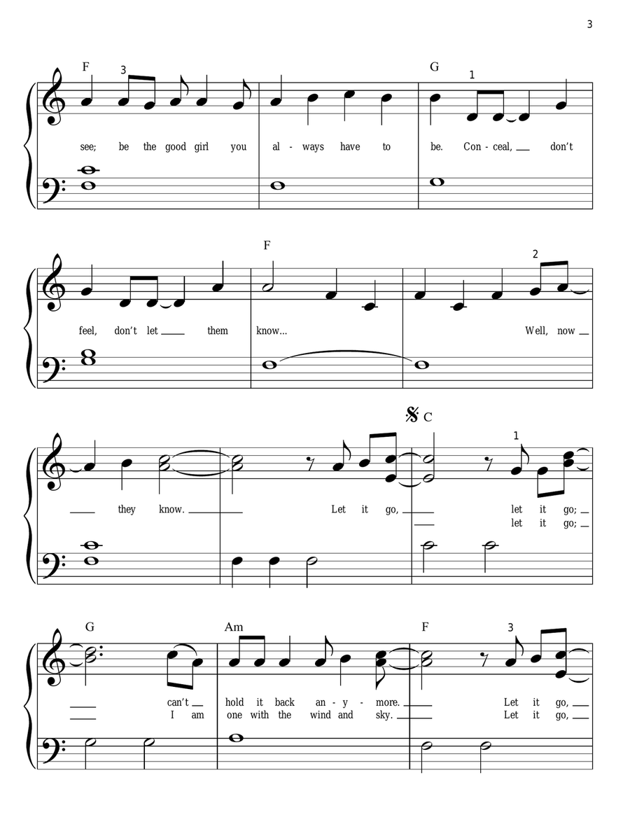 Let It Go Easy Piano scores gallery preview page 3