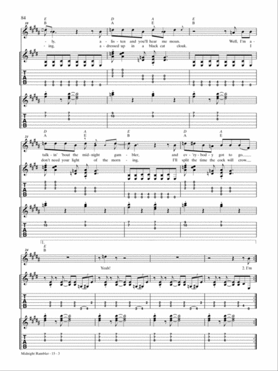 Midnight Rambler Guitar Tablature scores gallery preview page 3