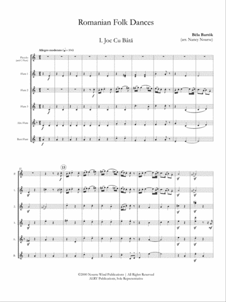 Romanian Folk Dances for Flute Choir Flute Choir scores gallery preview page 2