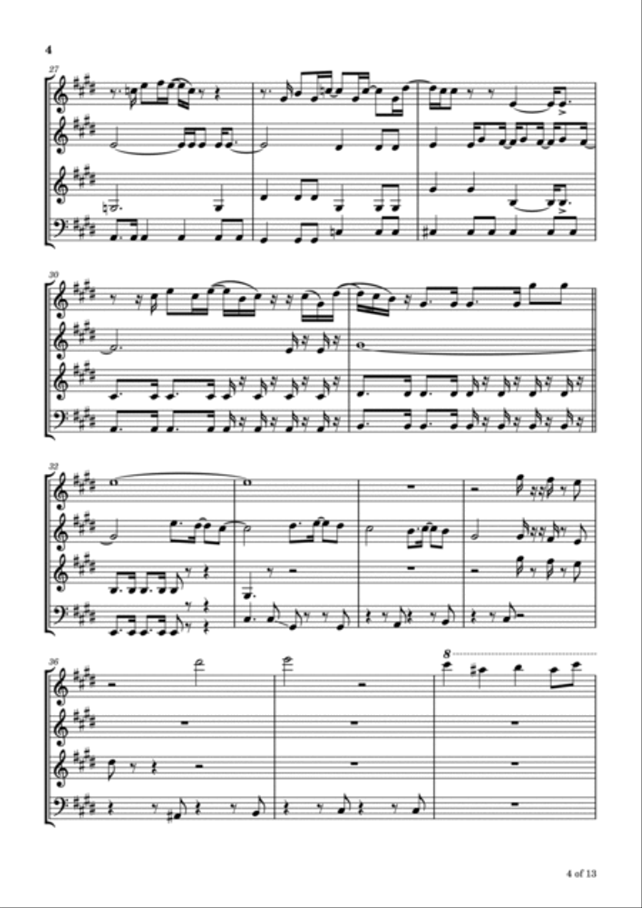 I'm Not In Love Woodwind Quartet scores gallery preview page 5