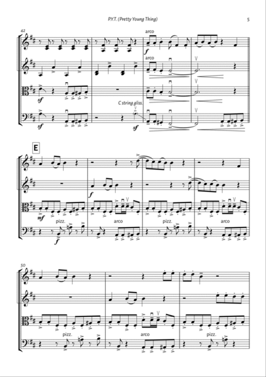 P.y.t. (pretty Young Thing) String Quartet scores gallery preview page 5