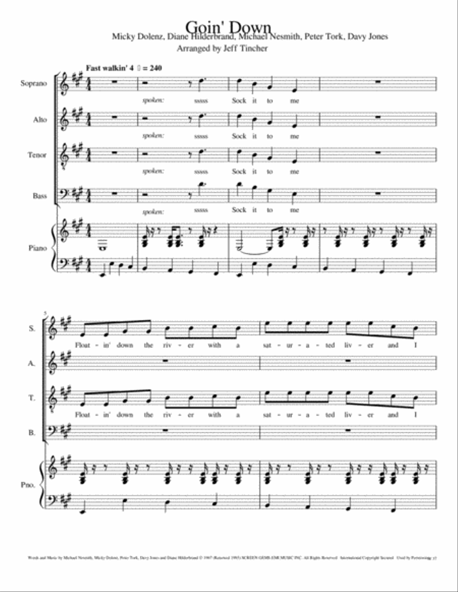 Goin' Down Goin' Down 4-Part scores gallery preview page 2