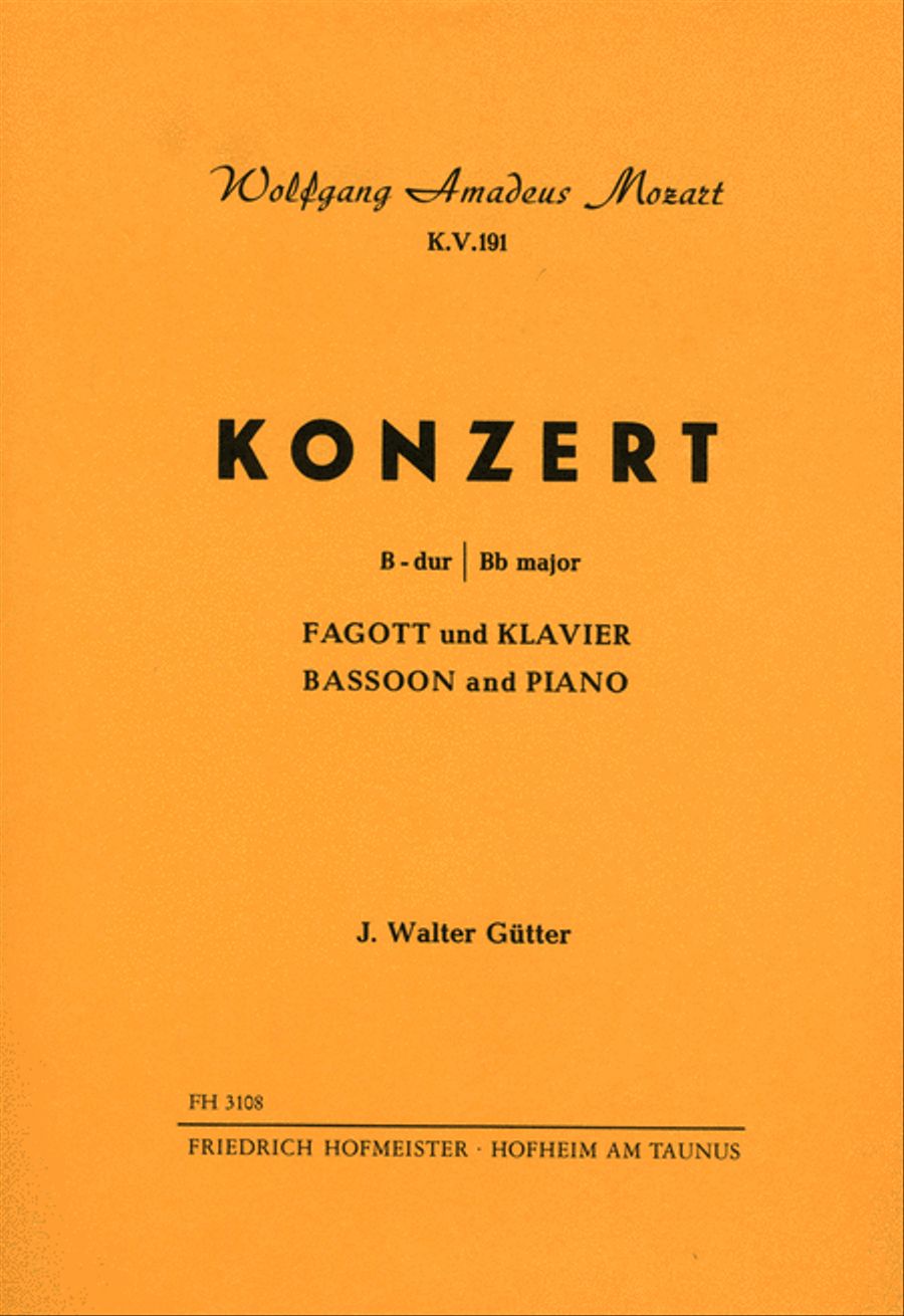Konzert B-Dur für Fagott und Orchester, KV 191 / KlA Orchestra scores gallery preview page 1