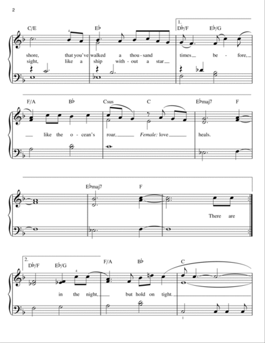Love Heals Easy Piano scores gallery preview page 2