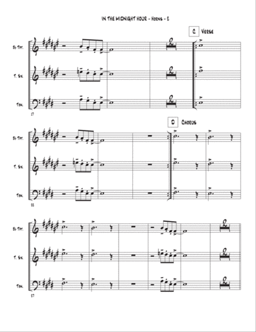 In The Midnight Hour Tenor Saxophone scores gallery preview page 2