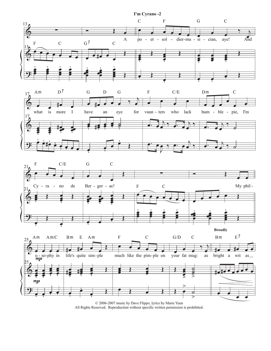 CYRANO COLLECTION - Three pieces sung by Cyrano in 