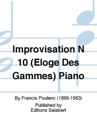 Improvisation N 10 (Eloge Des Gammes) Piano