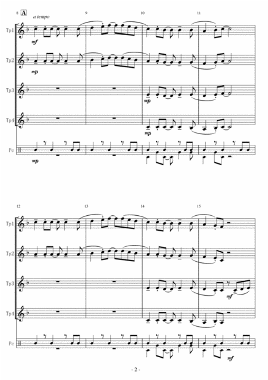 Jamaica Farewell Percussion Ensemble scores gallery preview page 2