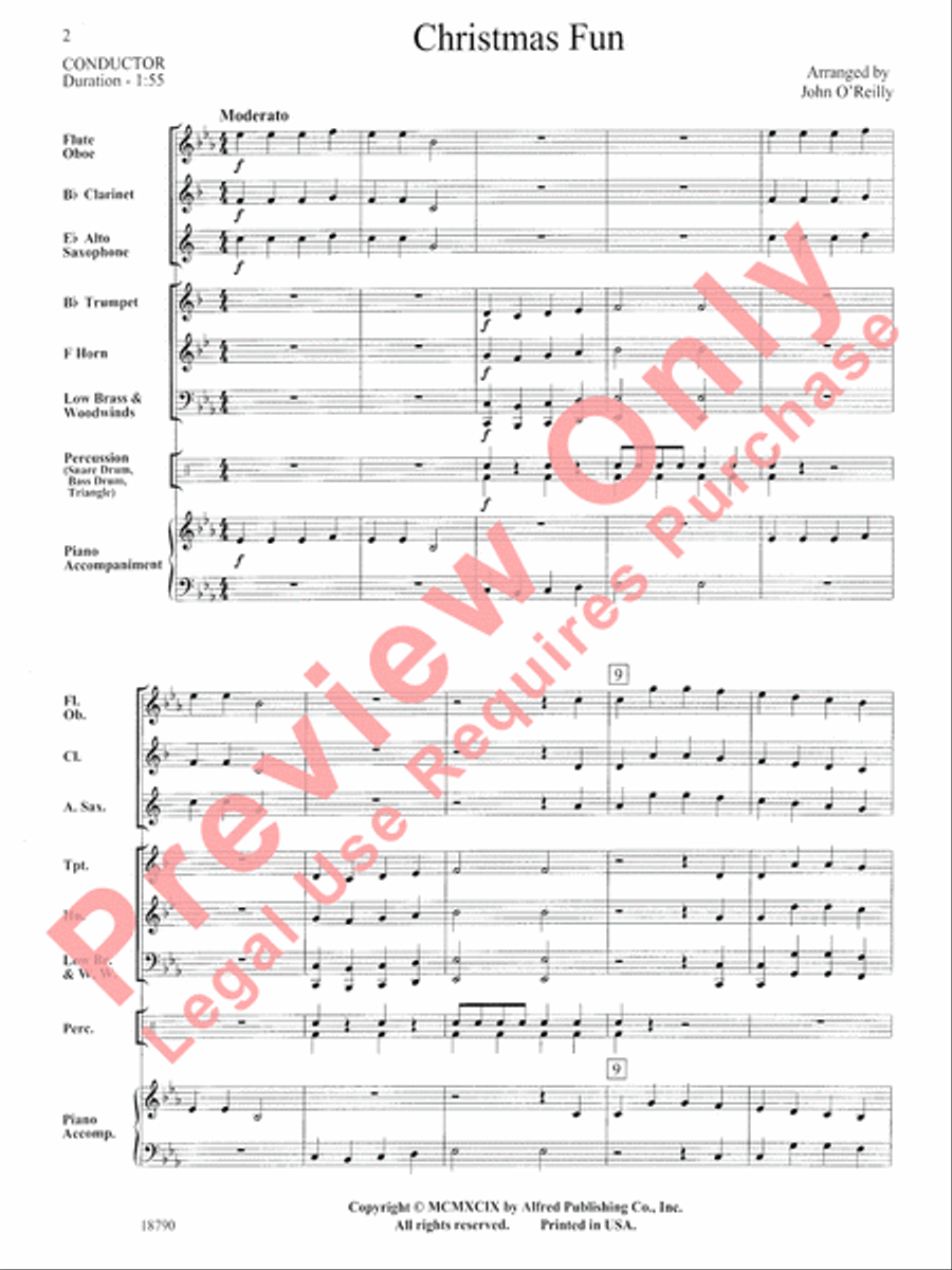 Christmas Fun Concert Band scores gallery preview page 3