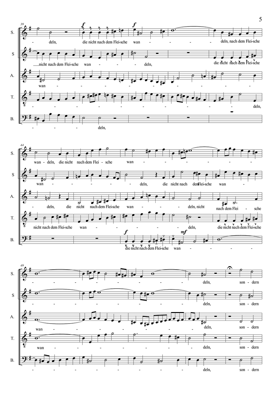 JESU MEINE FREUDE - BWV 227 - Motets 1 to 9 - Score for SATB and SSATB Choir - Score Only Divisi scores gallery preview page 5