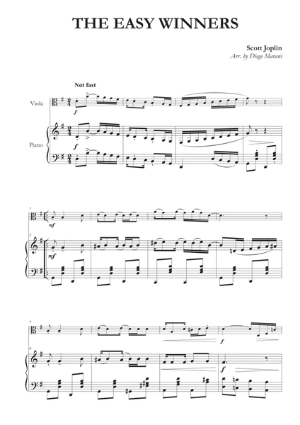 The Easy Winners for Viola and Piano image number null