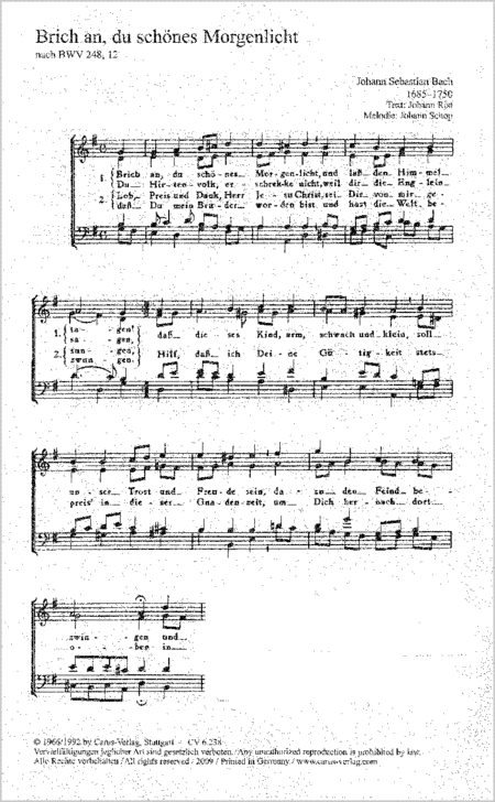 Bach: Funf Choralsatze zu Advent und Weihnachten