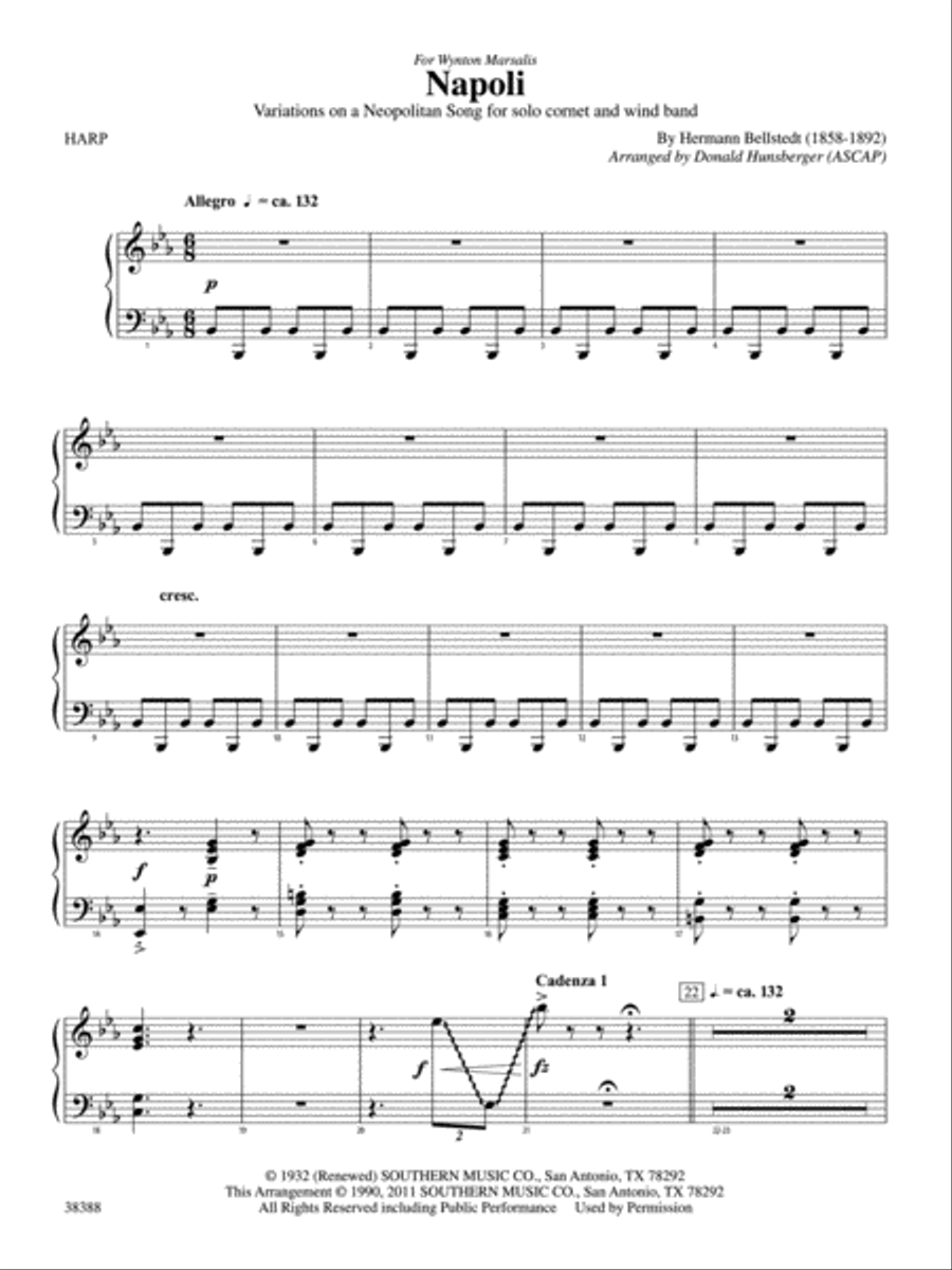 Napoli: Harp Concert Band scores gallery preview page 1