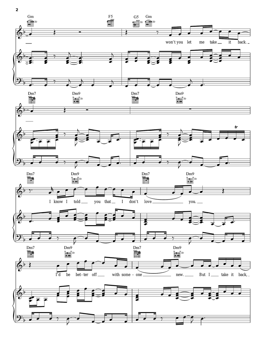I Was Wrong Piano, Vocal, Guitar scores gallery preview page 2