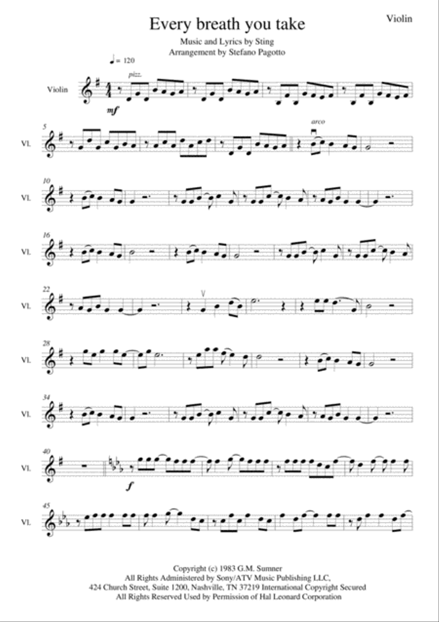 Every Breath You Take String Duet scores gallery preview page 4