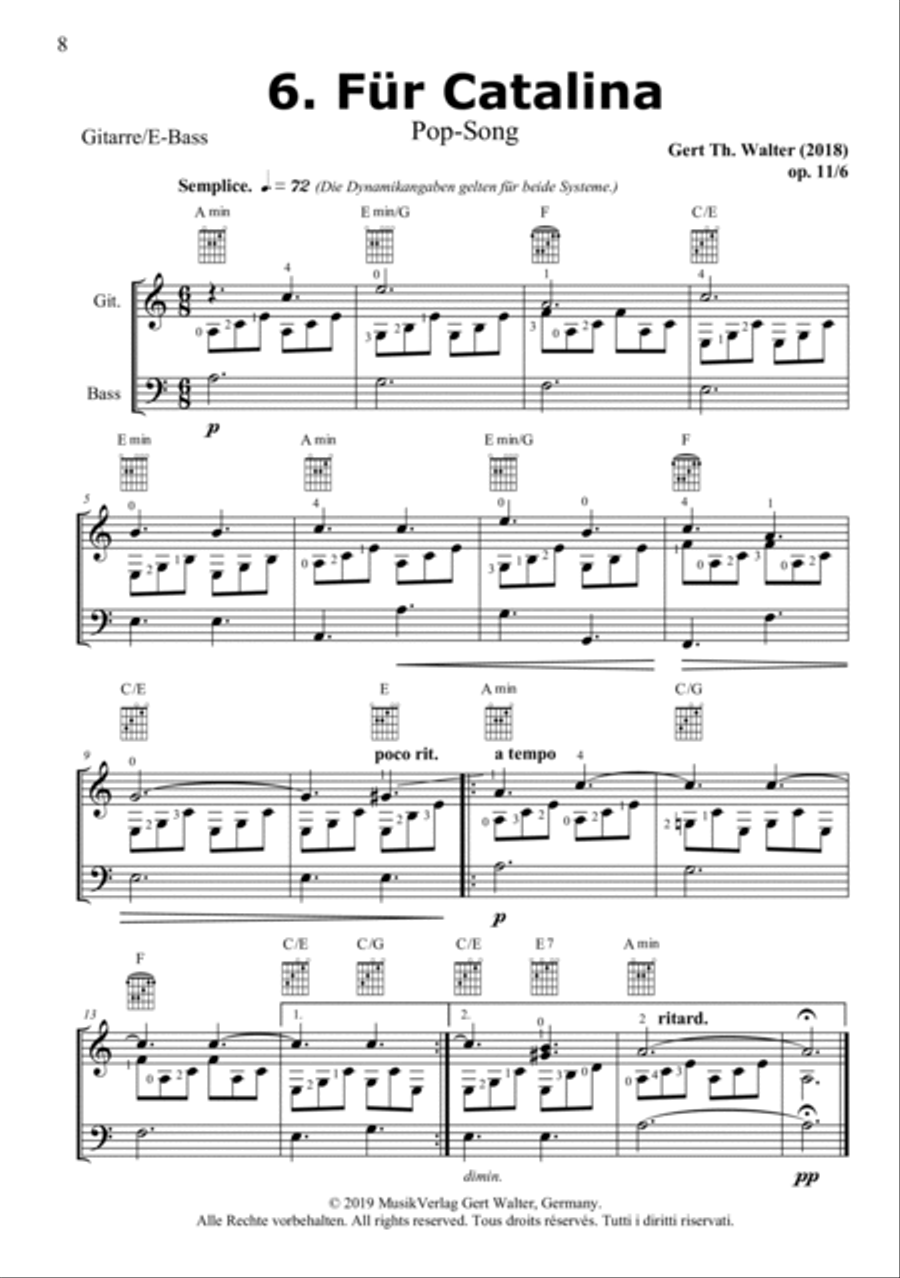 Guitar Pop Romanticists String Duet scores gallery preview page 6