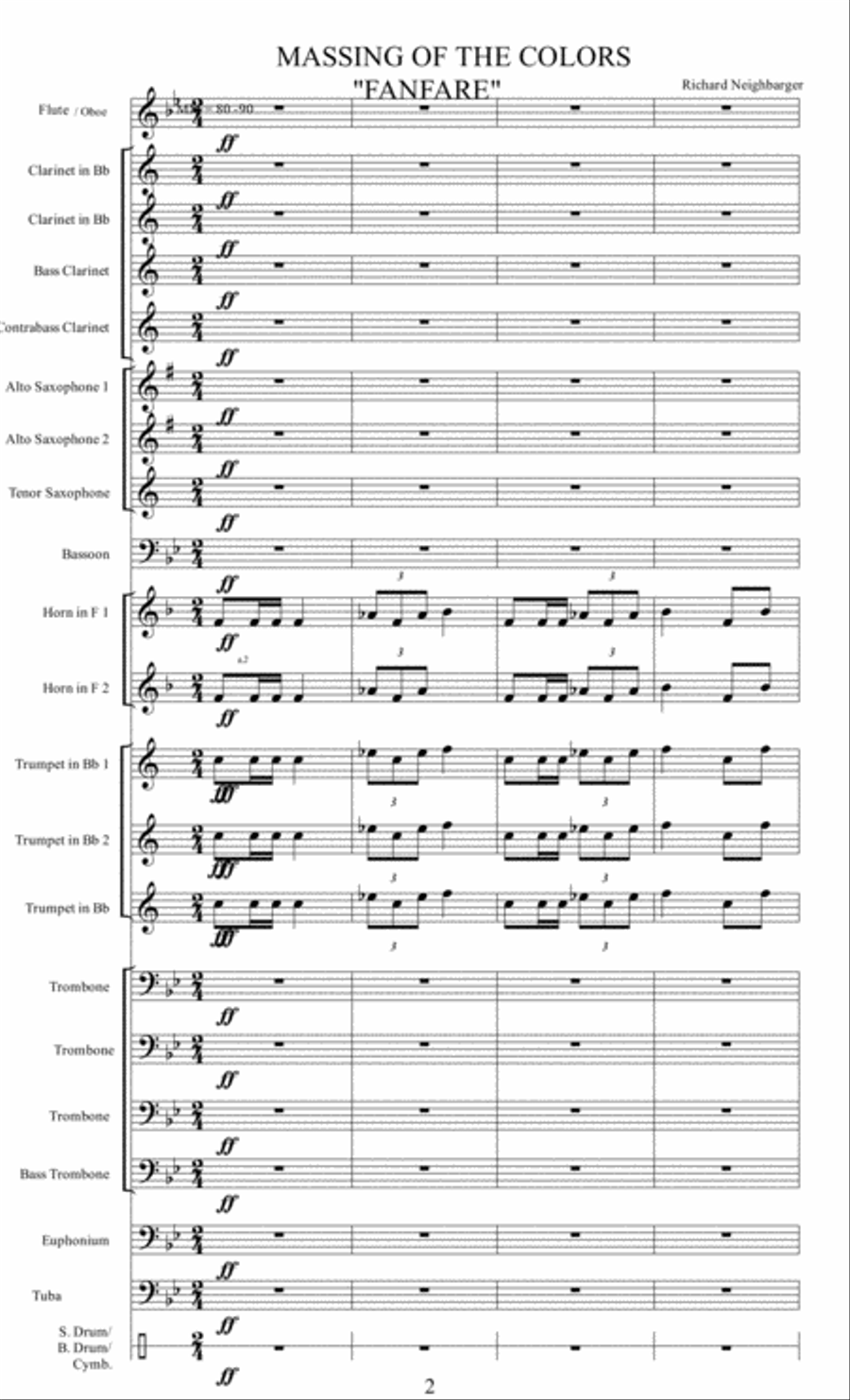 Massing of the Colors Marching Band scores gallery preview page 2