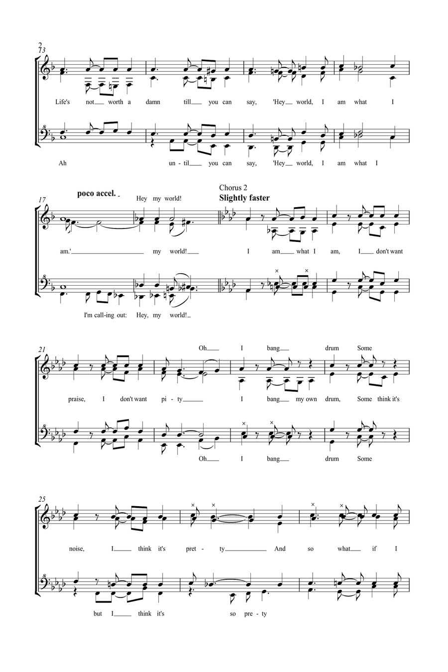 Medley: I Am What I Am with I Will Survive SSAA scores gallery preview page 2