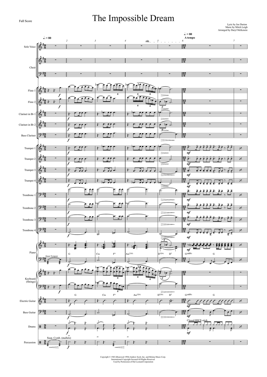 The Impossible Dream Jazz Ensemble scores gallery preview page 1