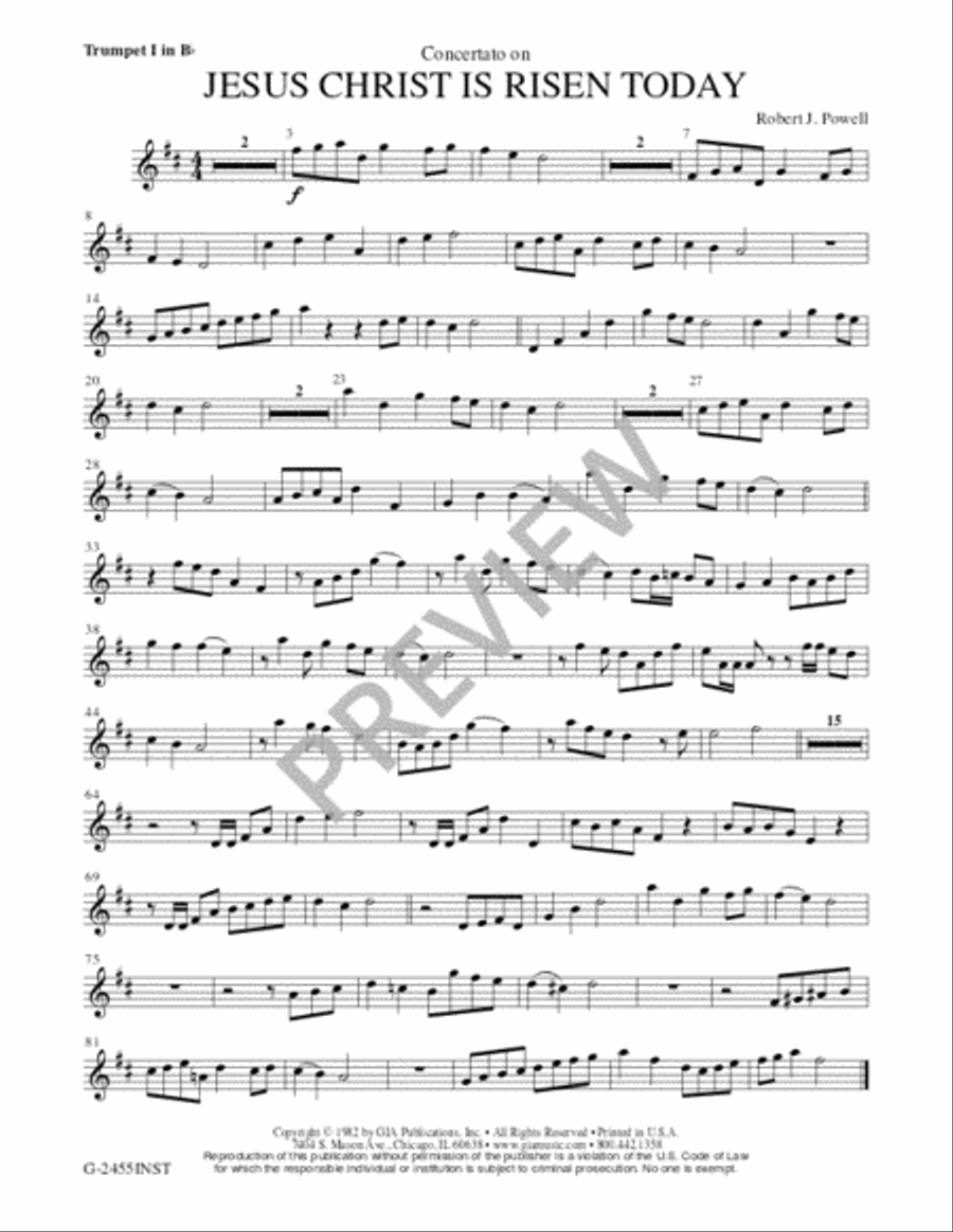 Jesus Christ Is Risen Today - Instrument edition Trombone scores gallery preview page 2