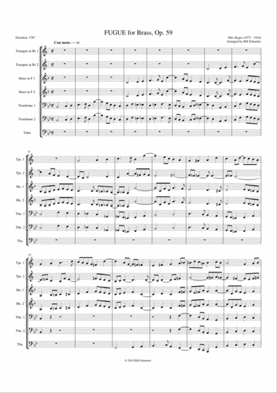 Fugue, Op 59 Chamber Music scores gallery preview page 1
