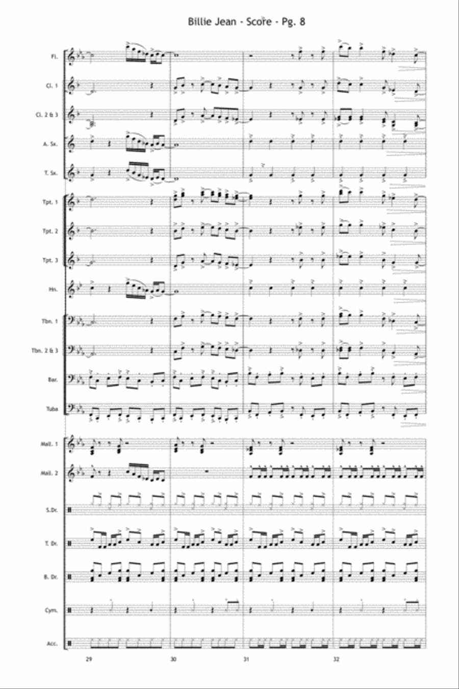 Billie Jean Billie Jean Marching Band scores gallery preview page 9