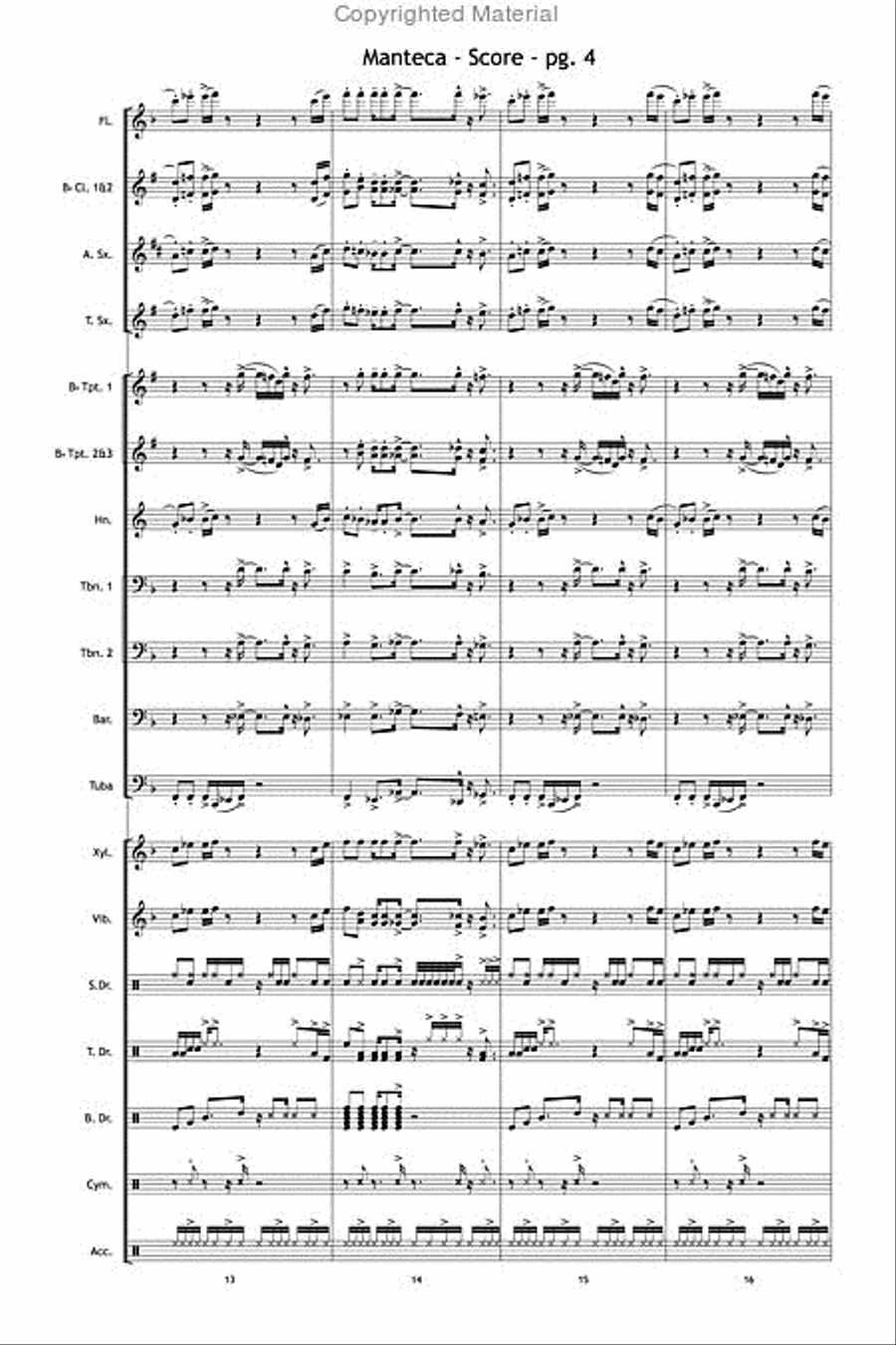 Manteca Manteca Marching Band scores gallery preview page 5
