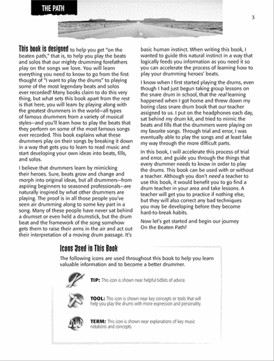 On the Beaten Path -- Beginning Drumset Course, Level 1 Drum Set scores gallery preview page 3