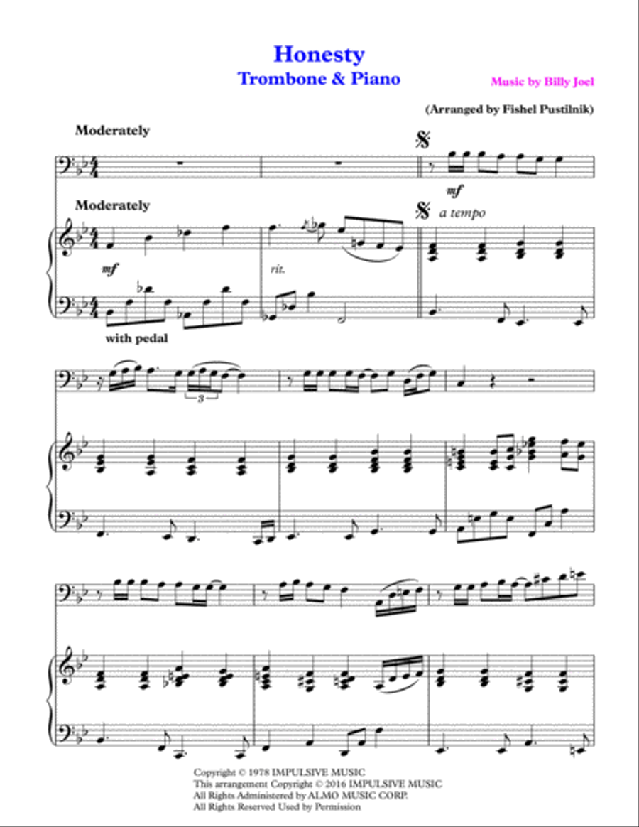 Honesty Piano scores gallery preview page 2