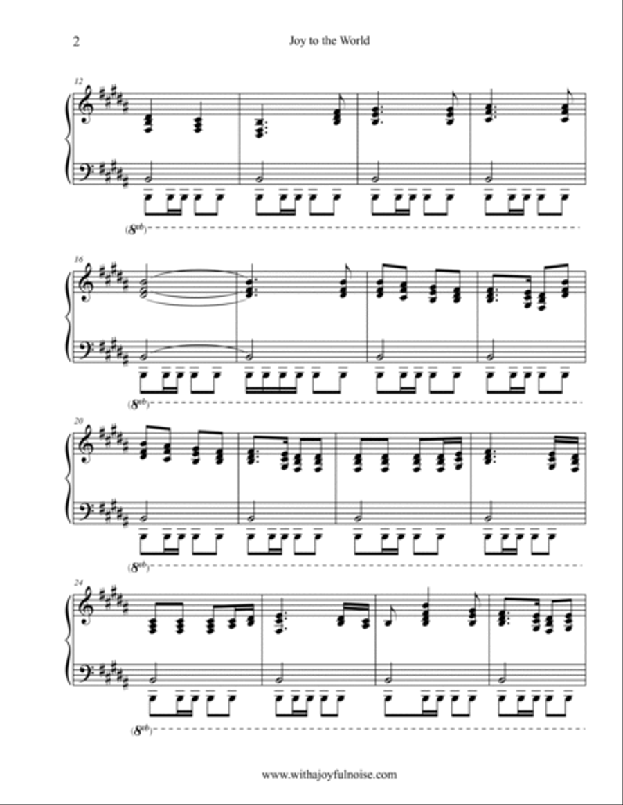 Joy To The World – Advanced Piano Christmas Solo Sheet Music Piano Solo scores gallery preview page 3