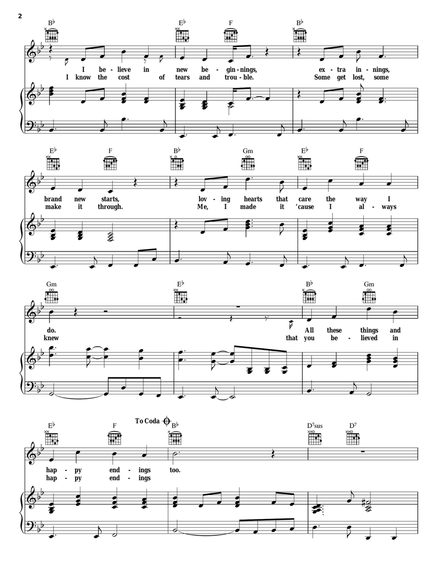 I Believe In Happy Endings Piano, Vocal, Guitar scores gallery preview page 2