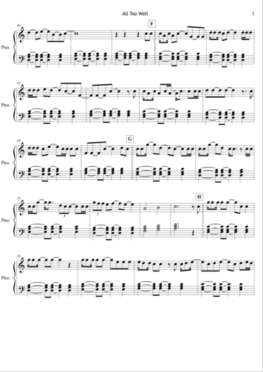 All Too Well All Too Well Easy Piano scores gallery preview page 4
