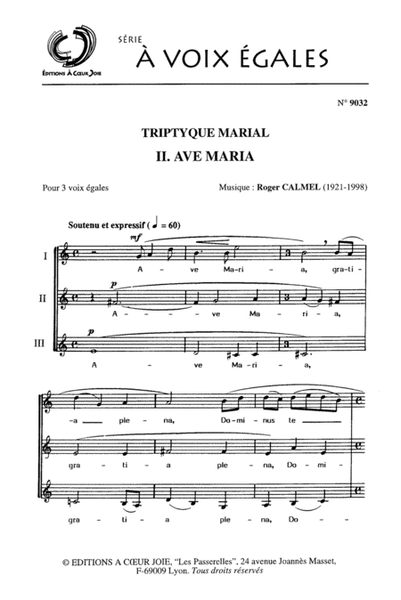 Triptyque Marial (Ii. Ave Maria)