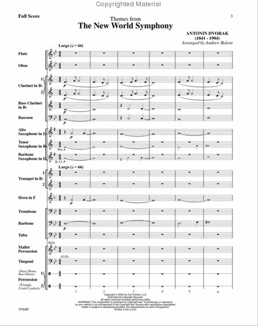 Theme From the New World Symphony Concert Band scores gallery preview page 2