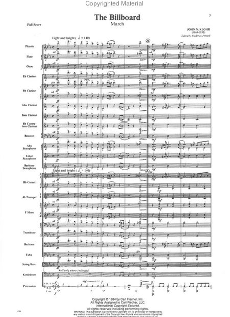 The Billboard (March) The Billboard (March) Concert Band scores gallery preview page 2
