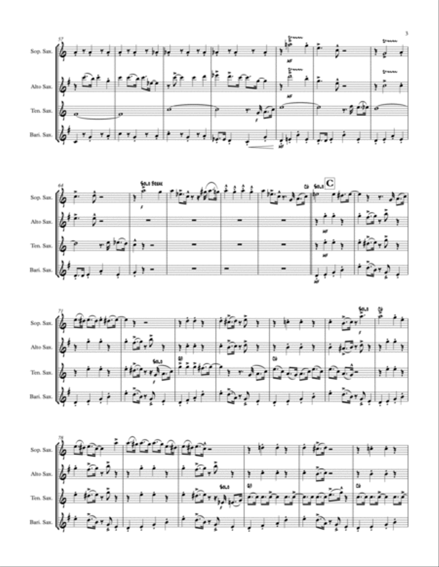 Jitterbug Jump: Saxophone Quartet Saxophone Quartet scores gallery preview page 3
