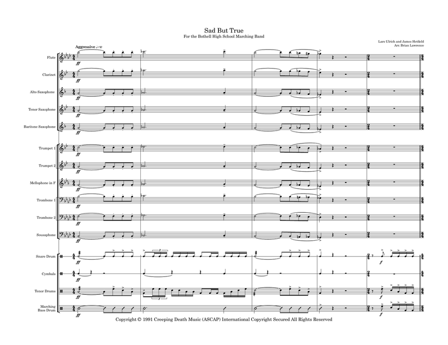 Sad But True Marching Band scores gallery preview page 2